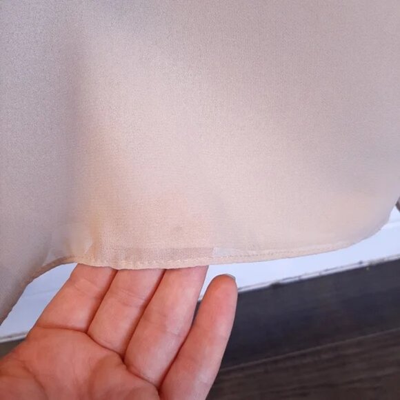 Bella Formals Nude Draped Neck Beaded Waist A-Line Prom Wedding Dress - Picture 13 of 16